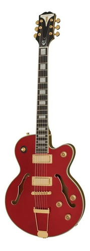 Guitarra elétrica Epiphone Original Collection Uptown Kat ES archtop de  bordo/choupo ruby red metallic metálico com diapasão de ébano