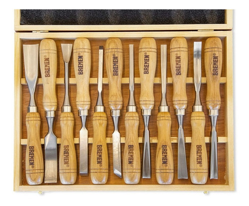 Imagen 2 de 5 de Set Gubias Para Madera 12 Pz Acero Profesional Bremen 7642
