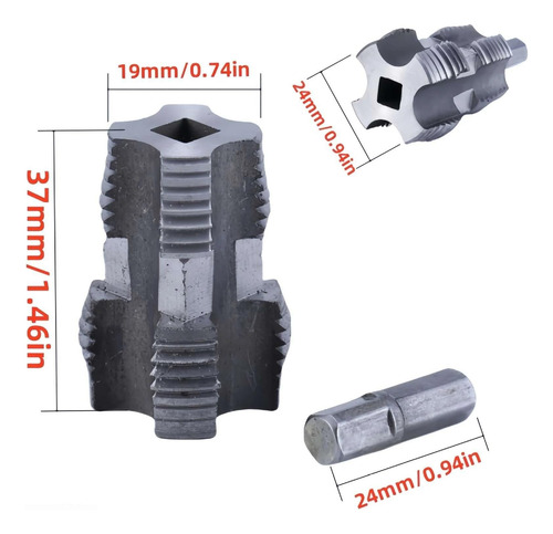 Kit Enhebrador Tubos Pvc Compatible Taladro 3 Troqueles
