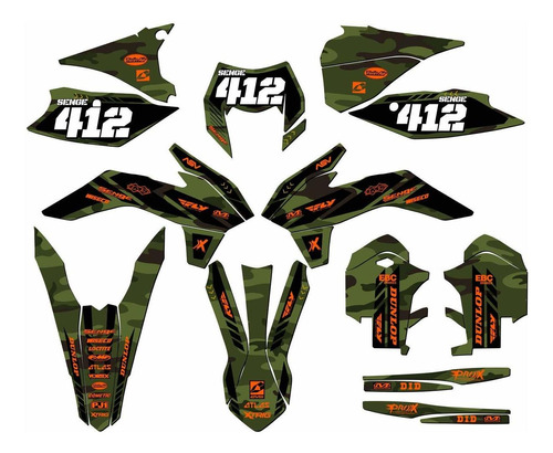 2014-2015 Xcf-w, Apache Green Custom Complete Senge Graphics