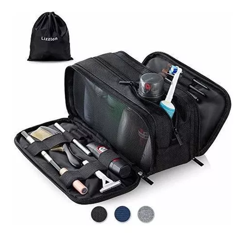 Bolsa de viaje para hombre, bolsa de higiene, bolsa de baño colgante para  hombre, kit de lona con gran capacidad para accesorios de viaje, Negro 