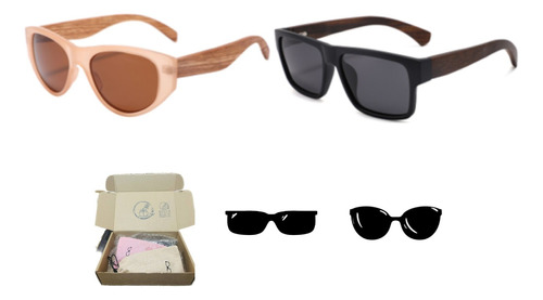 Lentes De Bambu Kitparejas Ubb008, 1hombre&1dama +2sorpresa!