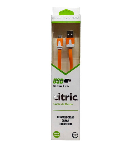 Cable Citric Micro Usb 1 Metro Varios Colores 100pza