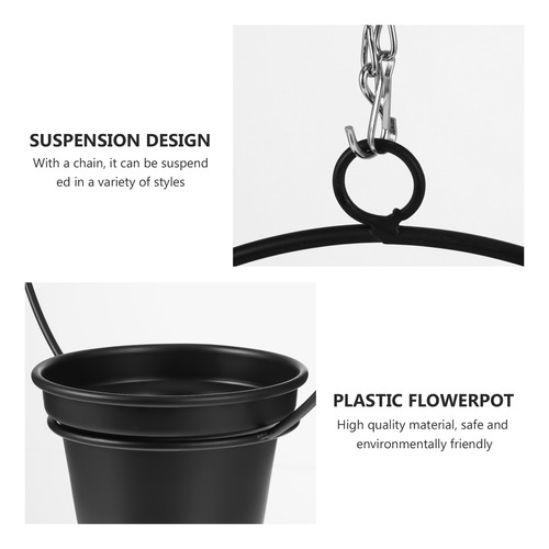 Iron Hanging Flower Pot Decorative Swinging Flower Basket Wa