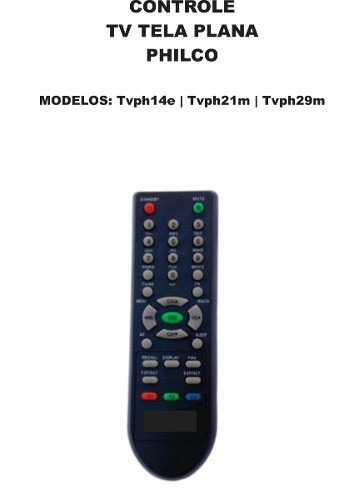 Controle Remoto Tv Tela Plana Philco Ph14e Ph21mss Ph29mss