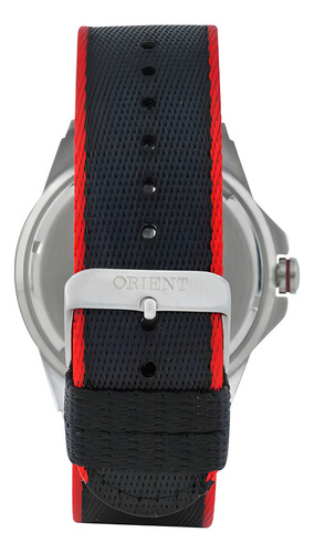 Kit Relógio Orient Masculino Prova D'água Troca Pulseira Correia Prateado Bisel Prateado Fundo Preto
