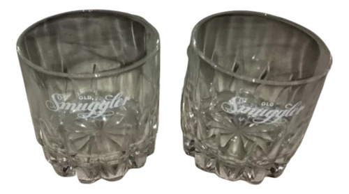 Copas Vasos De Cristal De Whisky Smuggler Antiguas Con Marca