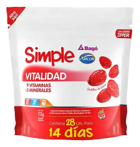 Suplemento en pastillas Arcor Bagó Simple Vitaminas de Vitalidad sabor ...