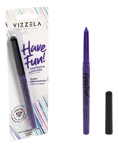 Lapiseira Colorida Para Olhos Have Fun Roxo Vizzela 0,24g Efeito Mate