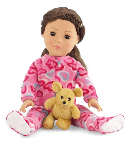 Emily Rose Ropa De Muñeca De 18 Pulgadas Corazón Pjs Pajamas