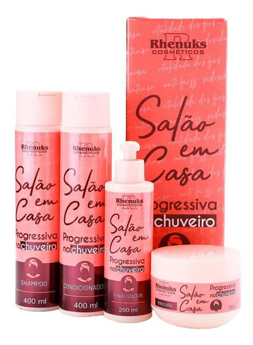 Kit Salão Em Casa Progressiva No Chuveiro 4 Produtos Rhenuks