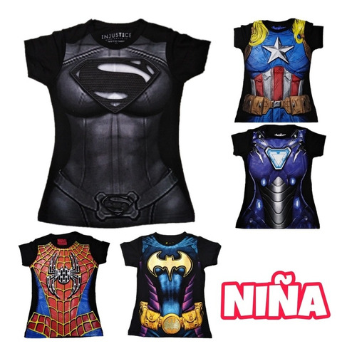 Playera Spandex Thor Batman Spiderman Joker Hulk Flash Robin