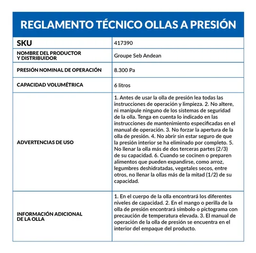 Olla Presión 6 Litros Cierre Interno Smart Imusa