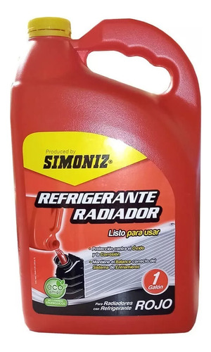 Refrigerante Radiador Simoniz Color Rojo Galon