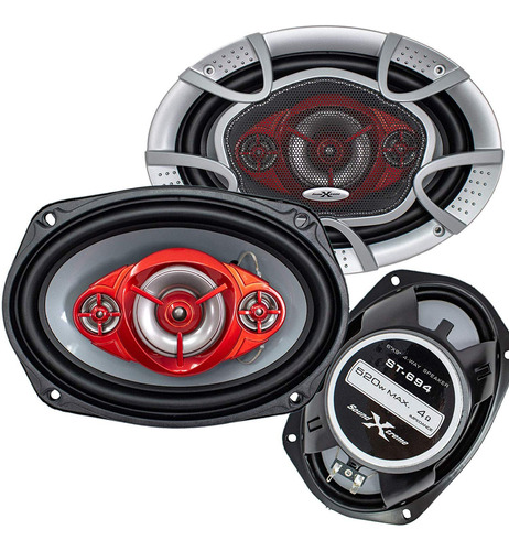 Par De Altavoces Coaxiales Estreo Soundxtreme De 6 X 9 520 W