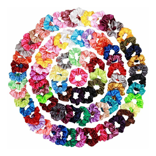 80 Pcs Pelo Scrunchies Satén De Seda 40 Color Del Cabello Bo
