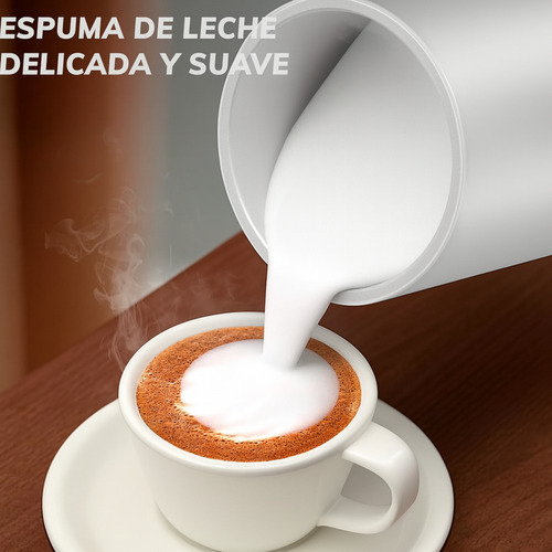 Espumador Calentador Batidor De Leche Novohome 4 En 1 Acero Inoxidable 500ml Color Blanco