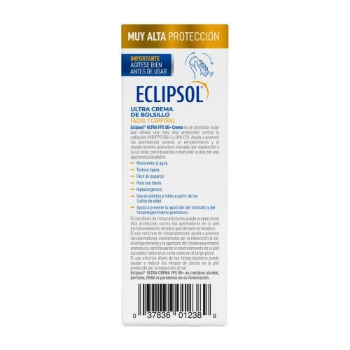 Protector Solar Eclipsol Fps 50 Crema Alta Protec.60g 60 Pz.