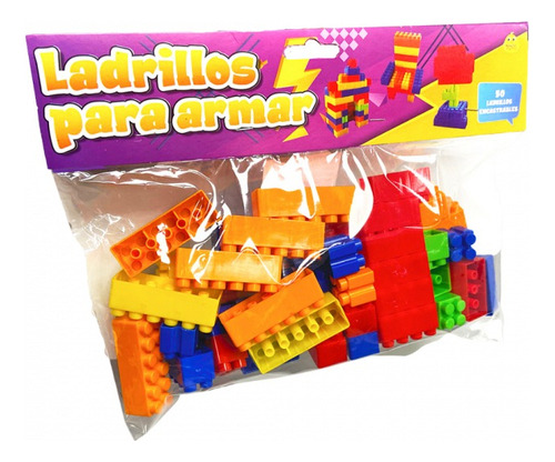 Bloques Infantiles Ladrillos Encastrables Para Armar X50 Un Cantidad De Piezas 50