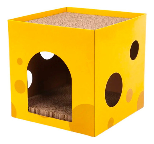 Rascador Doble Casita Cubo Cartón 30x30x30cm Talle S M062a