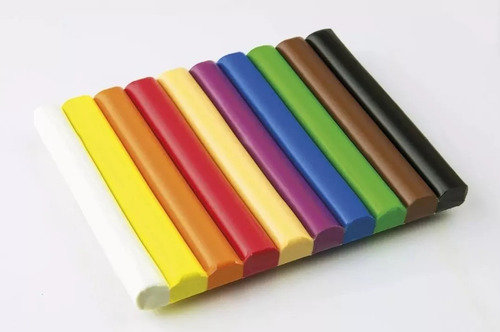 Set De 12 Plasticinas De Colores + Moldes Y Rodillo