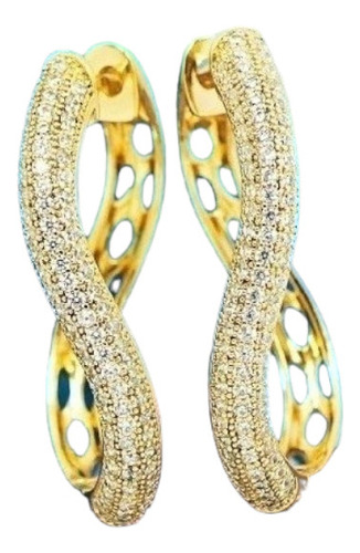 Aretes Arracada Oro 24k Cristal Estilo Mujer Casual Regalos