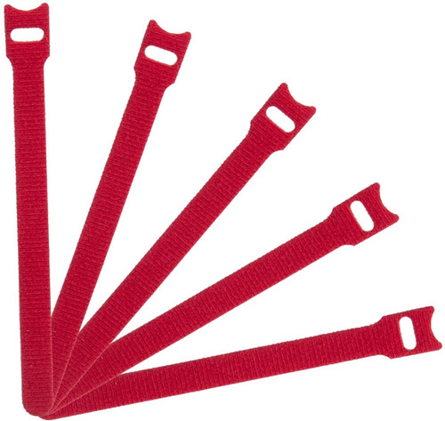 Amarra Cable Velcro Rojo 10 Unidades Cinta Amarracable