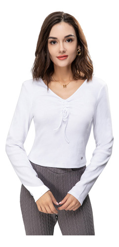 Polera Ajuste En Escote Blanco Mujer Fashion's Park