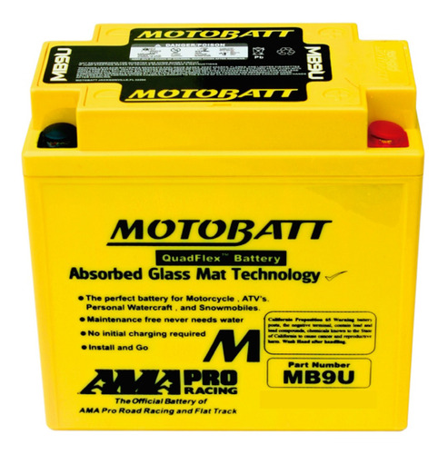 Bateria Motobatt Quadflex 12v 11ah Mb9u 12n7-3a Yb7l-b