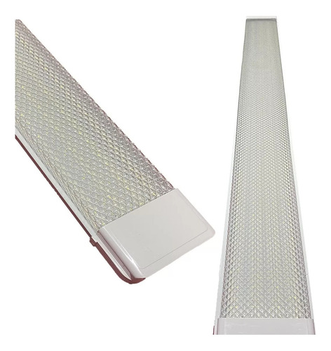 Lampara Tubo Barra Triple Led 72w Gabinete Mica Translucido Estructura Blanco