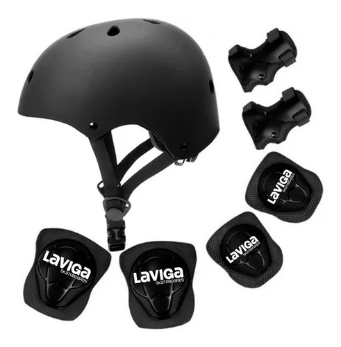 Kit Casco Protección Juvenil Rodilleras +muñequeras+ Coderas