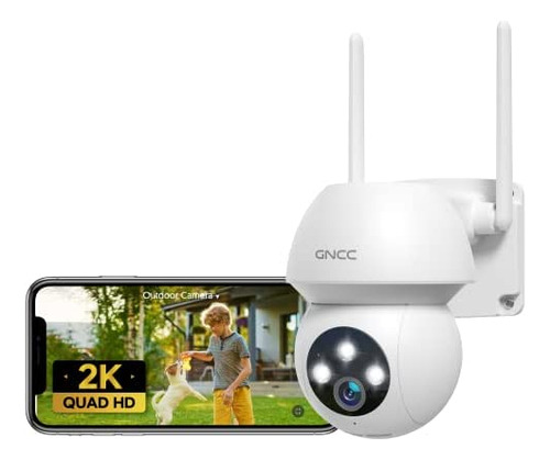 Cámara De Seguridad Gncc Outdoor Nest Camera Wifi, 2k 360° H