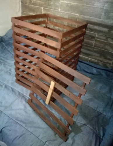 Huacal Gigante De Madera Con Tapa Color Chocolate