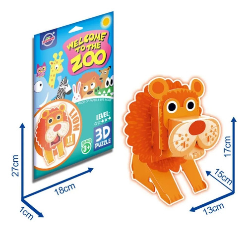 Puzzle Rompecabezas 3d Animales Del Zoológico Ltf Shop