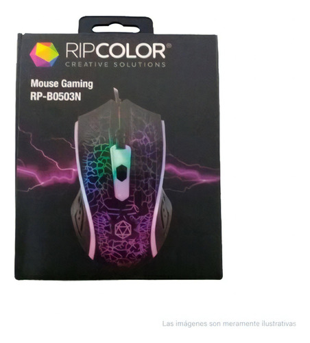 Mouse Gamer Con Luz Led Rip Color Rp-b0503n Color Negro
