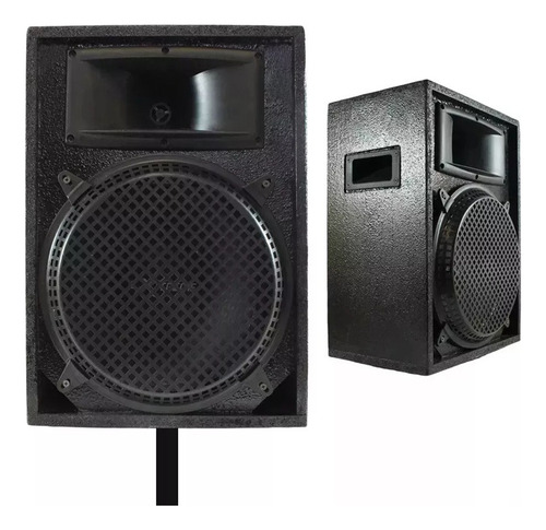 2 Caixa De Som Acustica Profissional Passiva 600w Cada Cor Preto 127/220v