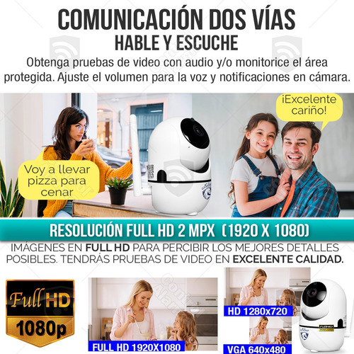 Imagen 3 de 10 de Camara Wifi Ip Full Hd Seguridad Rastreo Movimiento Vision Nocturna Alarma Audio Espia Celular Grabacion Nube Amazon