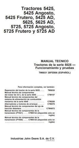 Manual Funcionam-pruebas Tractores John Deere 5425-5625-5725