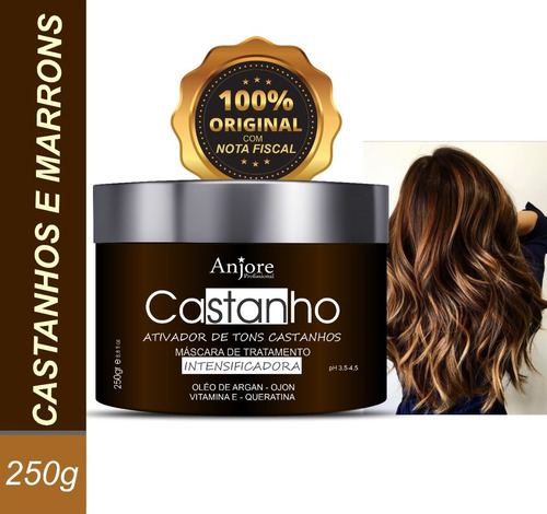 Máscara Intensa Marrom E Castanho Iluminado Anjore 250gr
