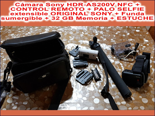 Sony Actioncam Hdr-as200v Nfc Control Remoto Y Accesorios