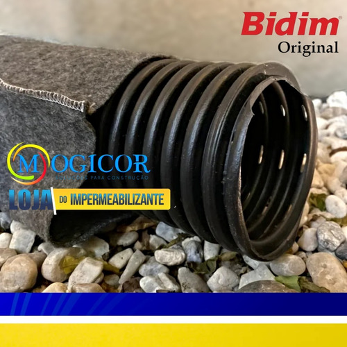 Imagem 3 de 7 de Kit Tubo Drenagem 25m 100mm 4'' + Camisa Geotextil Dreno