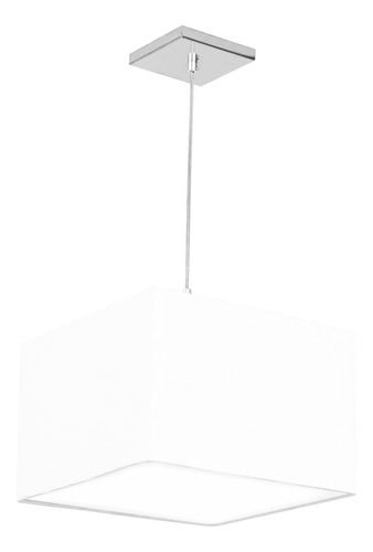 Lustre Cupula Pendente Dome Quadrado 30x20cm Branco