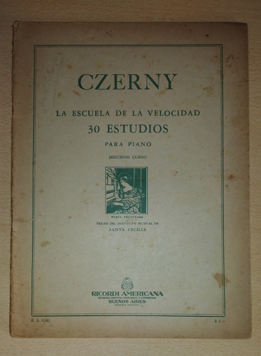 Partitura La Escuela De La Velocidad Para Piano C. Czerny