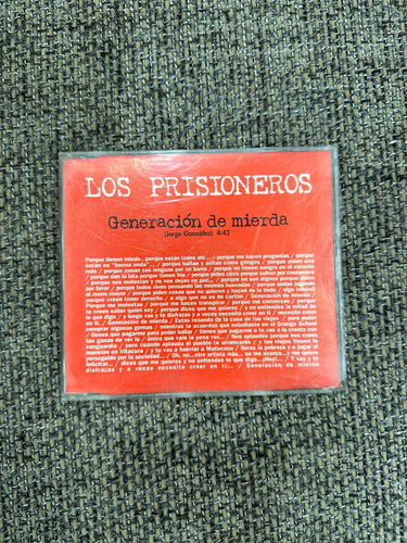 Cd Los Prisioneros Jorge González Single Generación De Mierd