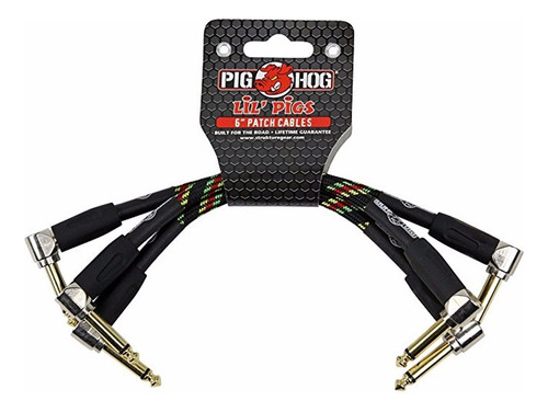 Pig Hog 3 Cables Para Guitarra O Bajo 15 Cm Phlil6bk