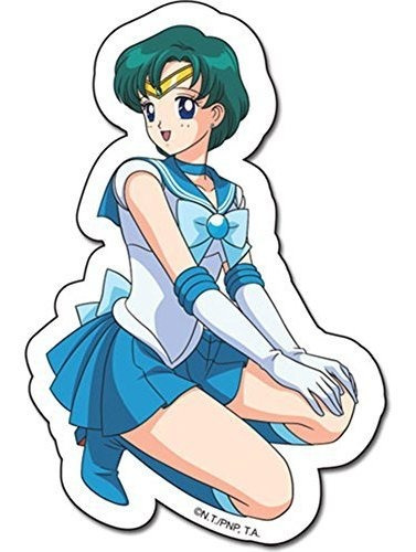 Sailor Moon Mercurio Die Cut Etiqueta.