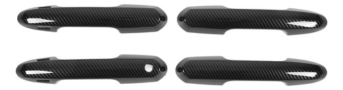 Cubierta De Manija De Puerta De Carbono Negro Brillante Para