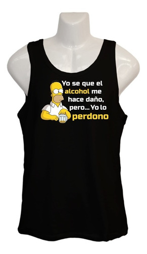 Polera Homero - Los Simpson - Frase Cerveza - Musculosa