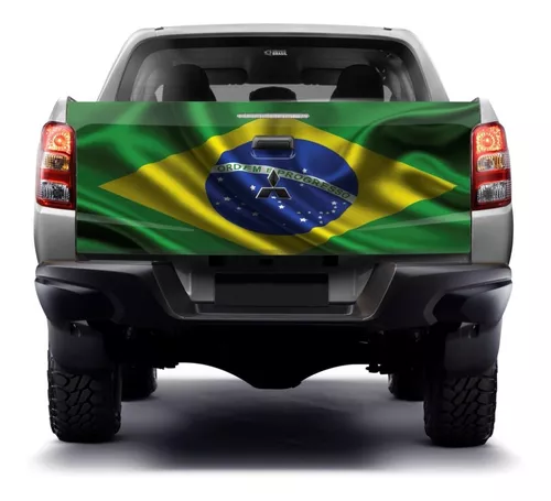 Faixa Adesivo Tampa Traseira Bandeira Brasil 140x45 S10