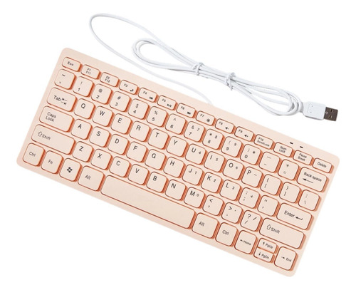 Teclado Com Fio Digação Confortável Mini Conveniente Rosa